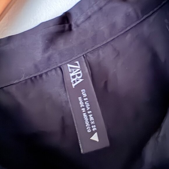 Zara Poplin Tiered Babydoll Mini Dress Black Size Small Blogger Fav - Picture 5 of 6